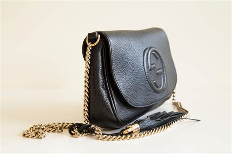 Gucci Soho Flap in Black Leather Crossbody Bag at 1stDibs | gucci black ...