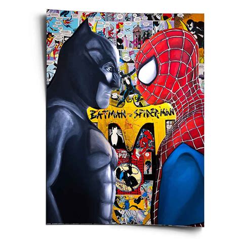 Poster Night Fighter vs. Spider Warrior Art Print Wall Art