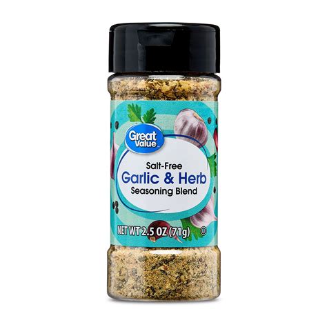 Great Value Garlic & Herb Seasoning Blend 2.5 oz with garlic, onion ...