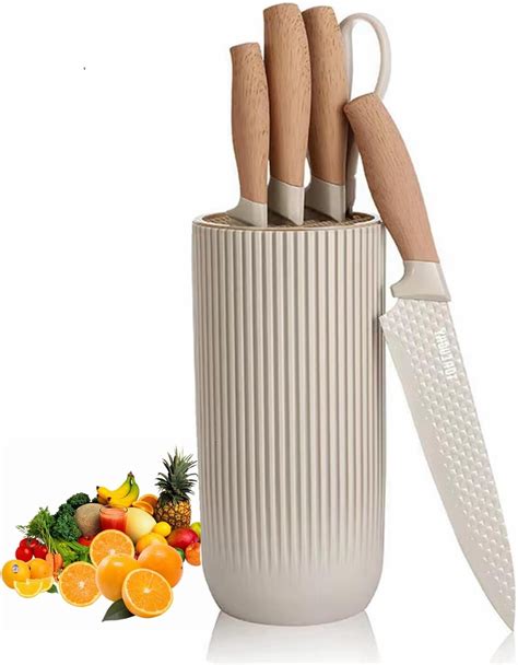 Amazon.com: Kitchen Knife Set. 6-Pieces Luxury Wooden Coating, Light ...