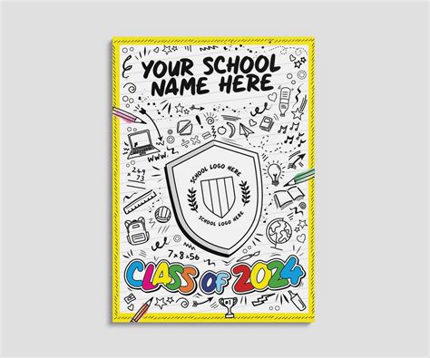 School Yearbook Cover 2024, Sketchbook Style Yearbook Cover, Elementary ...