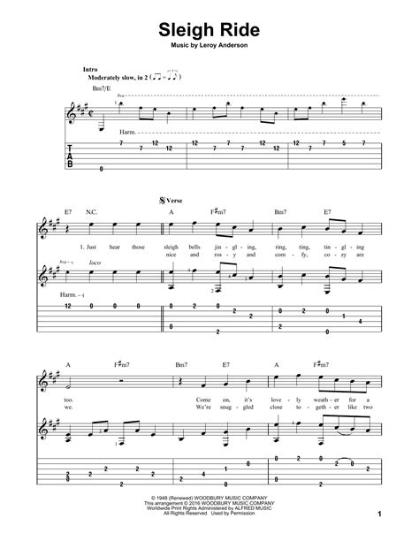 Sleigh Ride by Leroy Anderson Sheet Music for Solo Guitar at Sheet Music Direct