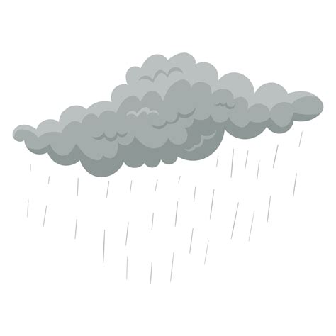 Grey clouds with rain. Drawing of rain or thunder cloud isolated on ...