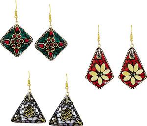 Flipkart.com - Buy Grace Collections Ethnic Combo Set Tibetan Laac Drop ...