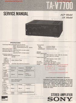 Sony TA-V7700 Service Manual PDF Free Download