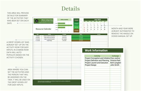Resource Calendar Template in Excel, Google Sheets - Download ...