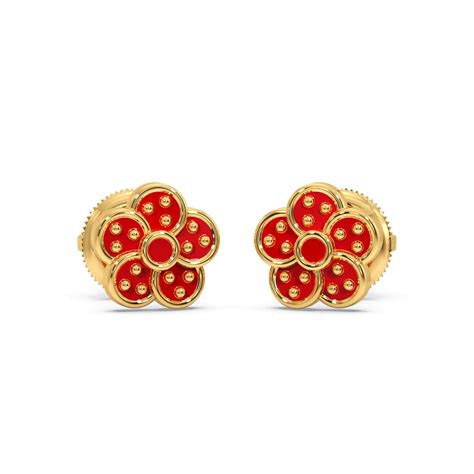 Childrens Gold Earrings: Buy Kids Earrings Online | Candere by Kalyan ...