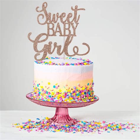 LeeSky Sweet Baby Girl Cake Topper Rose Gold Glitter Baby India | Ubuy