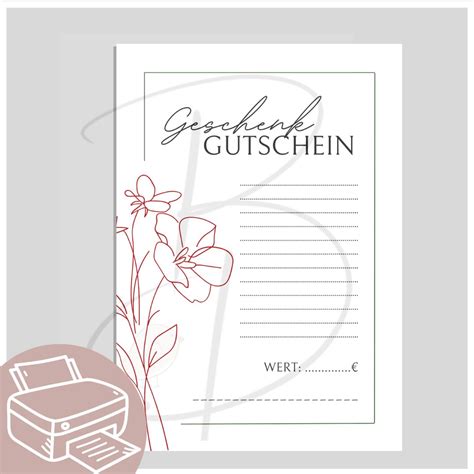 Geschenkgutschein zum Ausdrucken