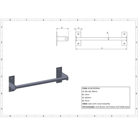25 x 3 mm Single Towel Rail