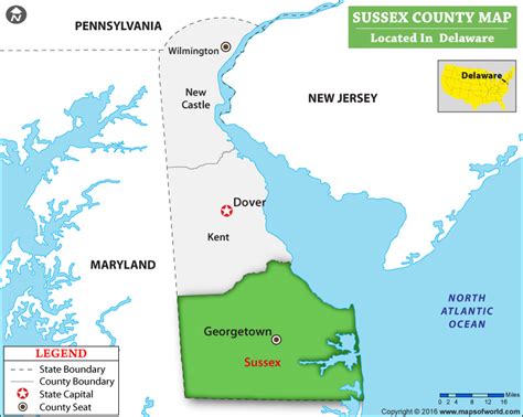 Sussex County Map, Delaware