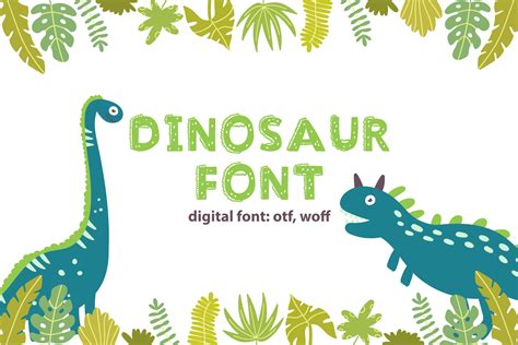 Cute Dinosaur Font by Anka Drozd · Creative Fabrica