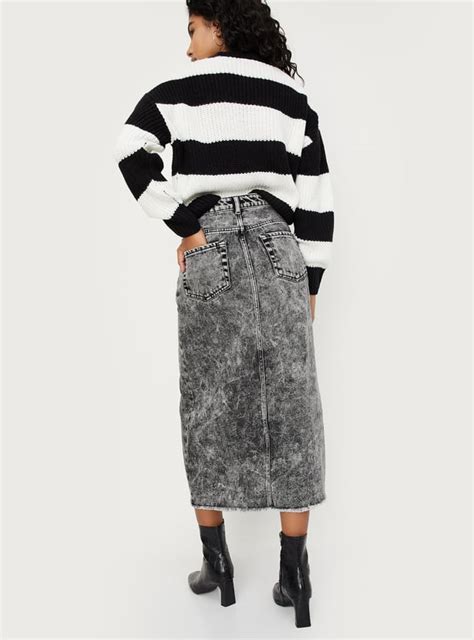 Buy ALAYA F x URB_N Women Front Slit Denim Skirt Online at just Rs ...