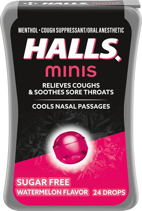 Amazon.com: HALLS Minis Cherry & Honey Lemon Sugar Free Cough Drops ...
