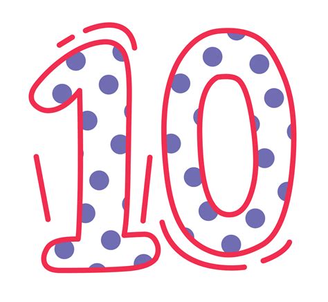 10 Digit Illustration, Number Art, Numeric Graphic Transparent PNG