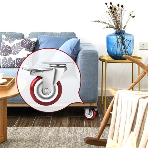 Buy Spacecare 5" Caster Wheels Set of 4, Lockable Bearing Plate Caster ...