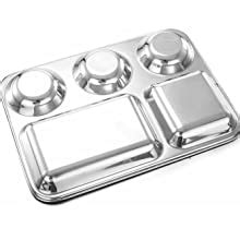 Buy Sharda Metals 5 in 1 Divided Partition Dinner Mess Tray Eating ...