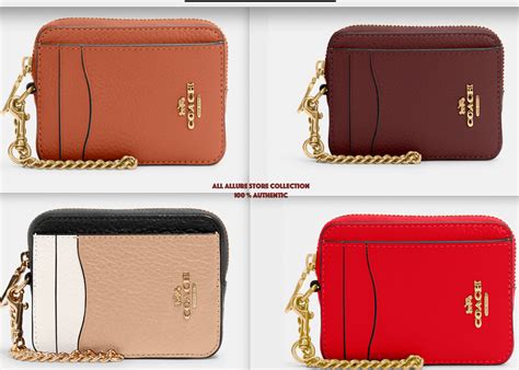 Buy BN Coach Zip Coin Id Card Case w Chain Wrist Strap Pick color ...