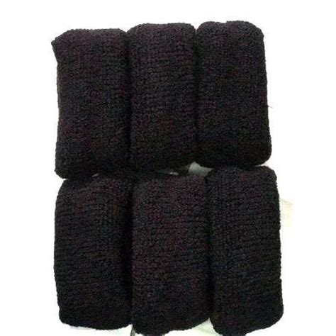 I Jewels Elastic Cotton Stretch Black Thick Hair Ties Bands For Women ...