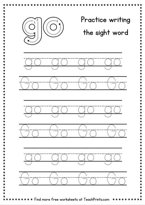 Sight Word Go Worksheet 的图像结果