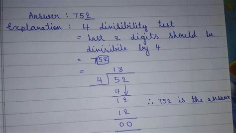 (ii) 75 * may be divisible by 4. with solution - Brainly.in