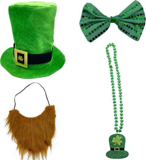 Saint Patrick Day Costume Accessories Set Includes Top Hat, Beard, Bow ...