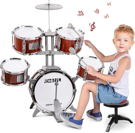 Amazon.com: TWFRIC Drum Set for Kids Musical Instruments Kids Drum Set ...