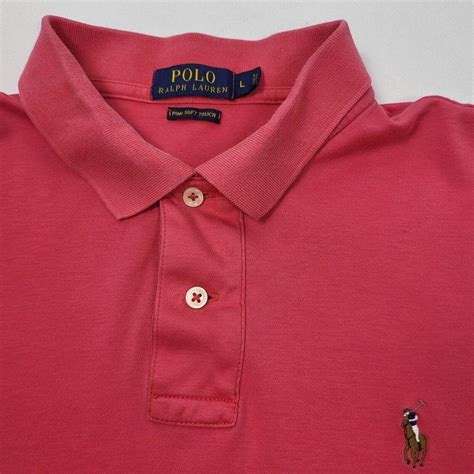 Mens Polo Ralph Lauren Pink Pima Soft Polo Shirt... - Depop