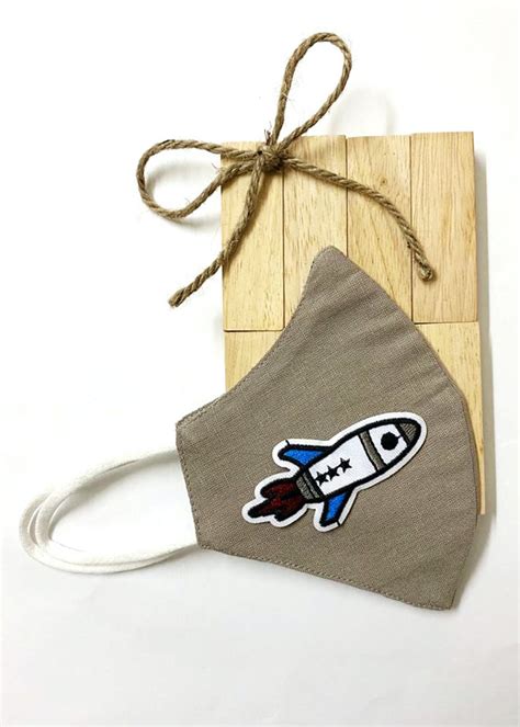 Get Quirky Printed 2 Layer Cotton Linen Mask- Rocket Motif at ₹ 350 ...