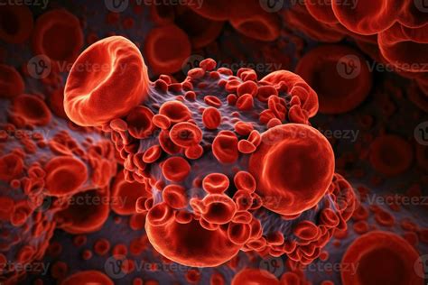 Stunning microscopic examination of human blood cells in high ...
