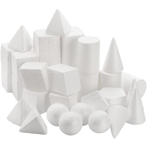 Buy SOUJOY 32 Pack White Foam Shape, 8 Shapes Small Styrofoam Craft ...