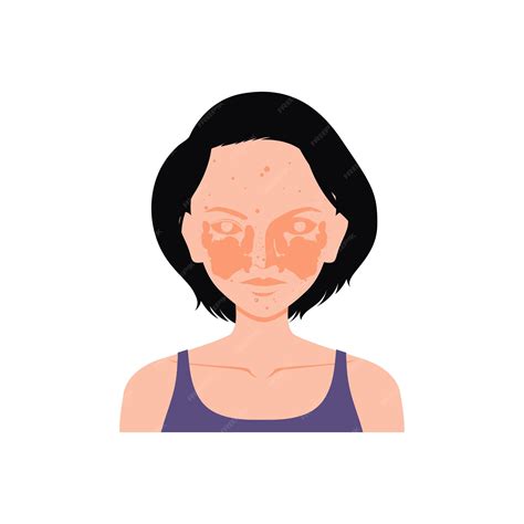 La niña tiene una alergia en la cara. | Vector Premium