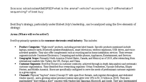 Best Buy's Strategy Analysis: Arena, Vehicle, Economic Logic ...