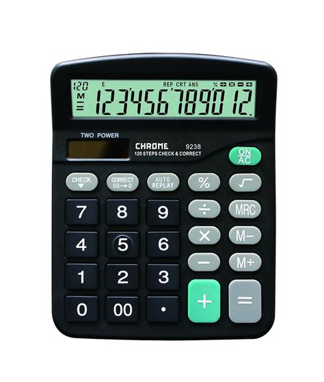 Chrome 9238 - Check & Correct Basic Calculator Black (12 Digit): Amazon ...