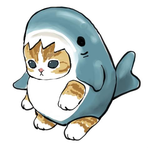 Cat In Shark Costume Drawing