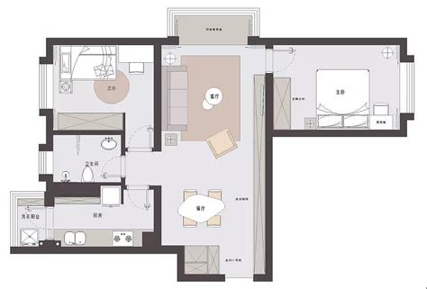 70平米两室一厅户型图,二居室最佳户型,70平米两室一厅装修_大山谷图库