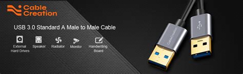 CableCreation Dual USB 3.0 Cable, USB Type A Male to Male Cable ...