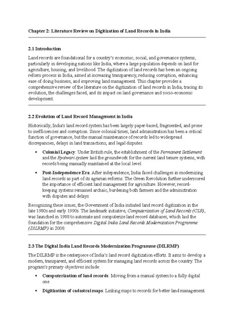 Digitisation of land records - Chapter 2: Literature Review on ...