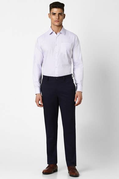 Buy Men Lilac Slim Fit Check Full Sleeves Formal Shirt Online ...
