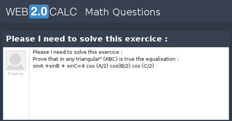 View question - Please I need to solve this exercice