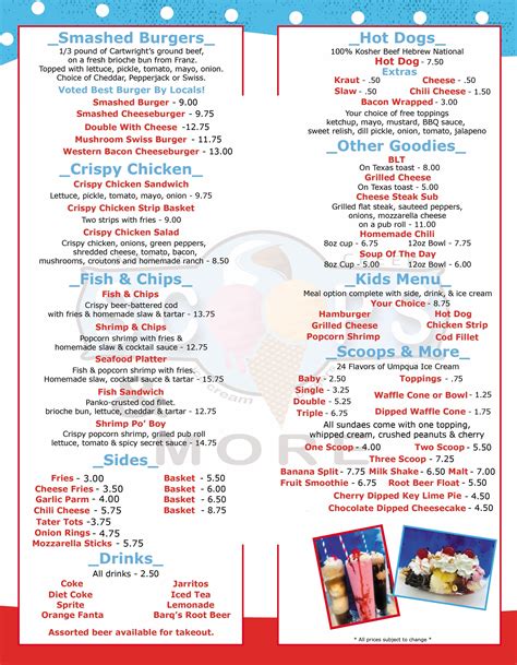 Scoops And Treats Menu at Tony Beane blog