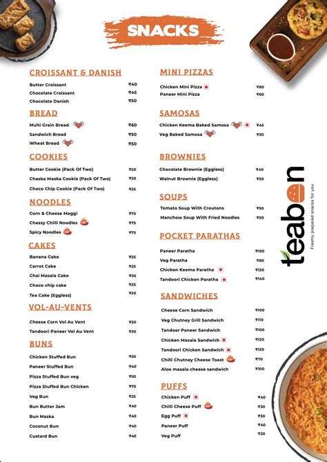 Menu at Teabon, Chennai, Ground Floor
