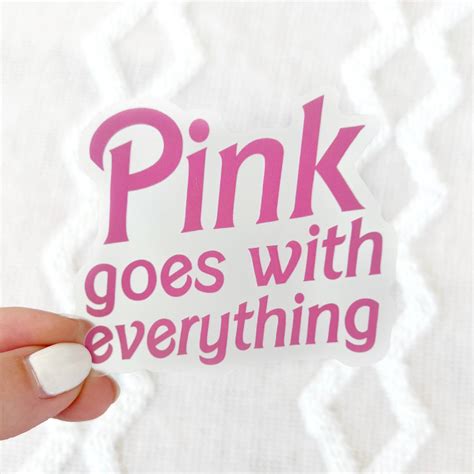 Clear Pink Goes with Everything Barbie Sticker, 2.7x2.7in – Flying Pig Toys