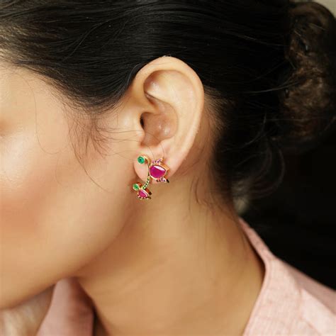 22k Gold Plated Tiara Earring – Art Karat India