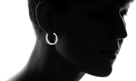 Diamond Accent Hoop Earrings | Groupon Goods