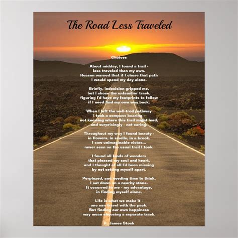 The Road Less Traveled with poem "Choices" Poster | Zazzle
