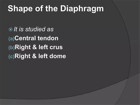The diaphragm anatomy & embryology | PPTX