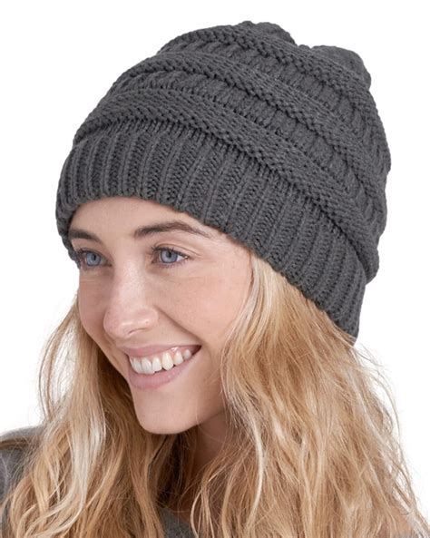 Fantaslook Womens Beanie Winter Hat Warm Chunky Cable Knit Hats Soft ...