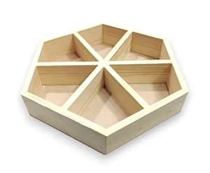 RIA Studio Decorative Pine Packing Hexagon Tray for Home Decor, Gifting ...