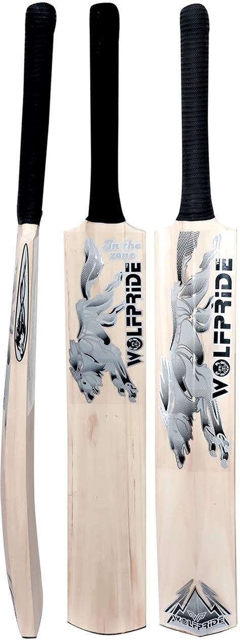 WOLF PRIDE Zone Grey & Black Kashmir Willow Cricket Bat : Amazon.in ...